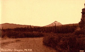 Beautiful Oregon KLAMATH LAKE & MT PITT Real Photo Postcard RPPC - Picture 1 of 2