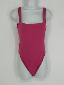 Shein Pink Square Neck One Piece Sleeveless Bodysuit Women's Size XS/2 - Foto 1 di 11