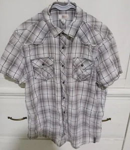 Camisa a cuadros con botones a presión Route 66 para hombre talla grande - Imagen 1 de 10