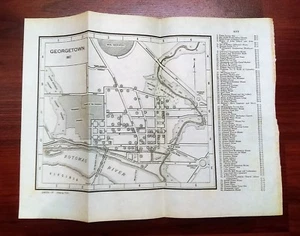1937 Mappa stradale di Georgetown Washington Circle Bullidings storici Potomac - Foto 1 di 5