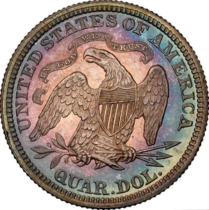 1875 NGC PR66 $4,760 PCGS Price Guide! Mintage 700 - Low Pop 25C! Seated Quarter - Picture 1 of 5