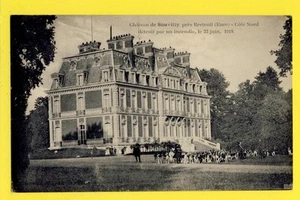 cpa 27 - BÉMÉCOURT Eure CHÂTEAU de SOUVILLY détruit en 1918 Chasse Hunting Chien - Picture 1 of 2