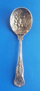 Vintage 5" silberfarben Blumendesign Löffel - Bild 1 von 3