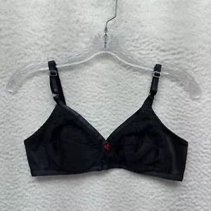 Sujetador Vintage 36B Negro Minimizador Inalámbrico Sin Relleno EE. UU. - Imagen 1 de 5