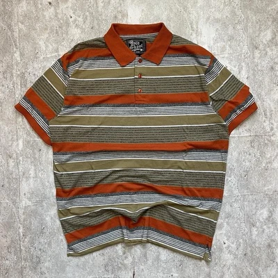 Vintage Old Skool Striped Polo Shirt 90s Y2K Style Size XL - Image 1 of 4