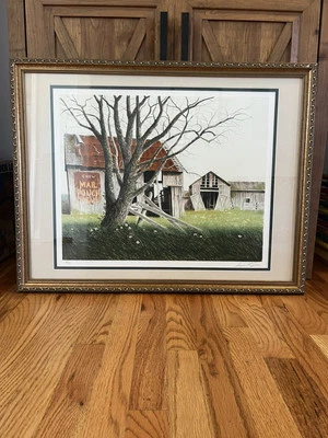 Vintage Wayne Cooper Signed Lithograph "Abandoned Farmhouse" 28.5”x22” Frame - Изображение 1 из 4