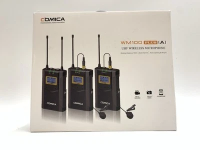 CoMica UHF 48 Channel Wireless Dual Lavalier Microphone System CVM-WM100 PLUS - Image 1 of 4