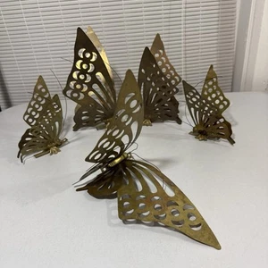 Vintage Mid-Century Modern Brass Butterfly Wall Decor Shelf Sitter Lot Of 5 READ - Picture 1 of 17