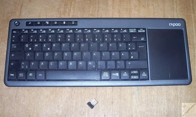 Rapoo Funk-Tastatur mit Maus-Feld klein USB DEFEKT Deutsch QWERTZ mit Sender _h2 - Bild 1 von 4