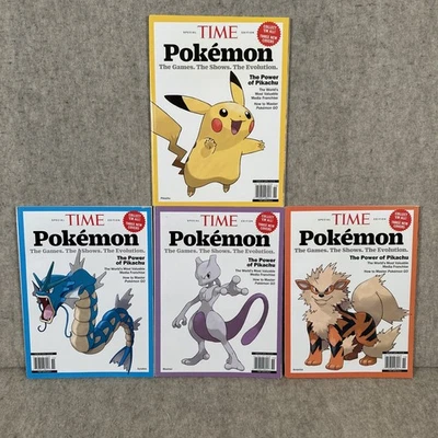 Pokémon 25th Anniversary Time Magazine Collector's Edition Lot Of 4 Pikachu Mew - Image 1 of 4
