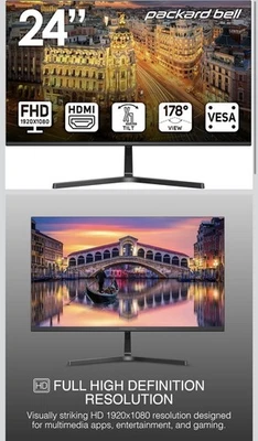 Packard Bell AirFrame 24 inch Widescreen LCD Monitor - Image 1 of 4