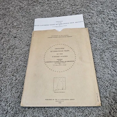 USGS Geologic Map: Carlsbad Caverns West Quadrangle, New Mexico-Texas 1958 - Image 1 of 4