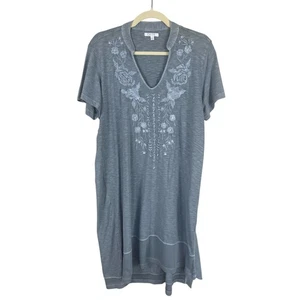 Vestido Camiseta Caite 100% Algodón Bordado Midi Costero Vacaciones Talla Grande - Imagen 1 de 7