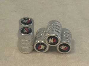 Silver Set Of 5 Car Valve Stem Covers BMW-M Logo Emblem Wheel Air Caps NWOP - Picture 1 of 1