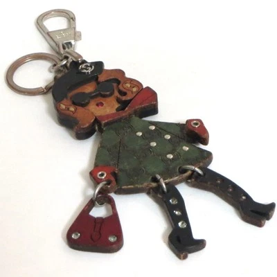 Auténtico Raro GUCCI Mademoiselle GG Madera Llavero Porta Bolso Dije Verde Hecho en Italia Foto 1 de 4