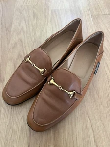Russell & Bromley Loafermule Dark Tan Leather Backless Loafers Size 37 UK 4 VGC - Picture 1 of 9
