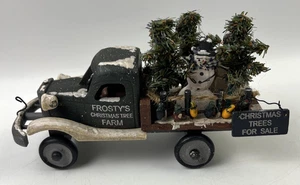 Farmhouse Style Winter Christmas Village Truck W/Snowmen Decor - Picture 1 of 10