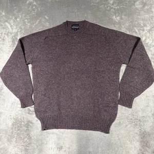Vintage Lands End Sweater Men L Shetland Wool Made in Scotland Crewneck - Picture 1 of 7
