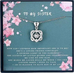 Collar de doble corazón de plata esterlina “Beating Heart” para hermana - Imagen 1 de 6