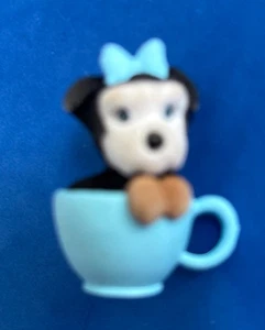 Puppy In My Pocket Micro Mini Tessa the Yorkie Poo Hund beflockt 1,25" Figur - Bild 1 von 2