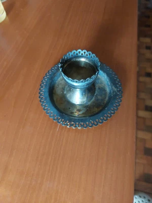 portacandele In Argento 800 Antico  - Immagine 1 di 4