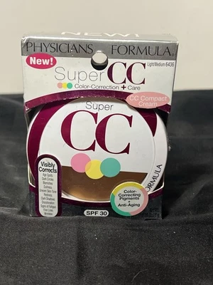 NIB PHYSICIANS FORMULA SUPER CC COLOR CORRECTION COMPACT LIGHT/MEDIUM 6436 - Image 1 of 4