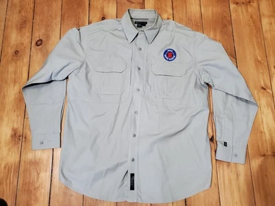 NRA Certified 5.11 Tactical Series Button Down Shirt Men’s Sz L Tan Long Sleeve - Image 1 of 4
