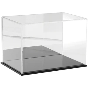 Estuche de acrílico transparente Plymor con base negra (espejo trasero), 12" de ancho x 8" de profundidad x 8" de alto - Imagen 1 de 1