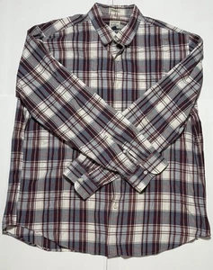 J Crew Mens Button Up Shirt XL Classic Fit 100% Cotton Red/Blue Plaid Preppy - Picture 1 of 6