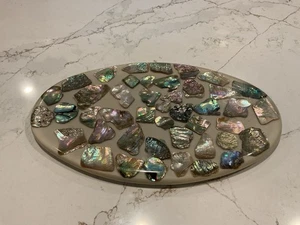 Vintage Large Abalone Shell Lucite Tray 1960’s - Picture 1 of 3