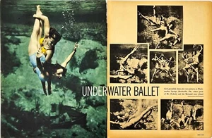 Weeki Wachee Mermaids Show Florida Springs 1948 niñas artículo de revista de colección - Imagen 1 de 1