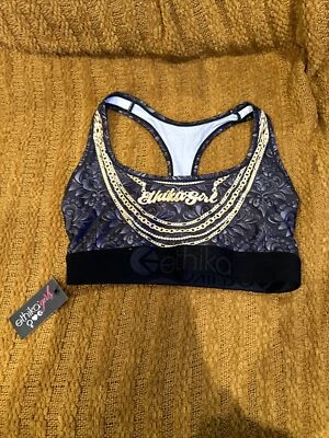 Ethika Girls Black/ Gold Sports Bra Size Large 10/12 - Image 1 of 4