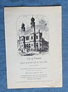City of Promise; Aspects of Jewish life in New York; 1971 Exhibition Program - Bild 1 von 5