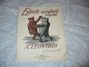 SPARTITO MUSICALE ENTENTE CORDIALE POLKA A. LEONARDI 1911 CARISCH & JANICHEN ED. - Picture 1 of 1