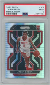 Jalen Green Houston Rockets 2021 Panini Prizm Hyper Rookie RC #306 PSA 9 24406 - Imagen 1 de 3