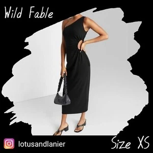 Wild Fable Asymmetrical Black Cut Out Hip Dress Sz XS - Picture 1 of 6