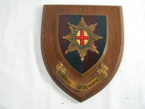 Vintage Handpainted Coldstream Guards Wall Plaque Shield B588188 Nulli Secundus - Picture 1 of 7