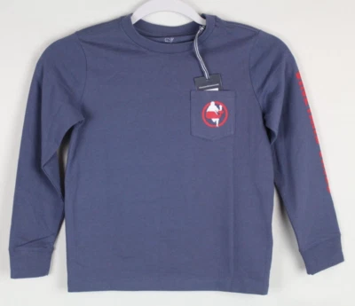 Vineyard Vines Children's Pocket T Shirt Lacrosse Knockout Long Sleeve Ocean - Image 1 of 4