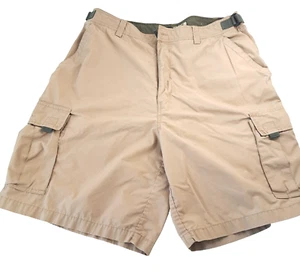 Pantaloncini cargo industriali stracci duri da uomo 38 utility marrone chiaro mancante bottone - Foto 1 di 10