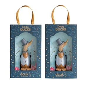 DCUK Mr and Mr Rustic Wooden Dinky Wedding Ducks Gift Boxed Present for Couples - Picture 1 of 1