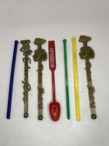 Vtg Math Ingler's Singing Waiters Chicago Eden ROC Swizzle Sticks Drink Stirs + - Picture 1 of 23