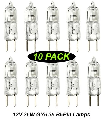10 x 12V 35W GY6.35 Halogen Warm White Globes Bulbs Lamps Bi-Pin Low Voltage - Image 1 of 2