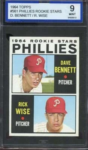 1964 TOPPS #561 DAVE BENNETT/RICK WISE ISA 9 (RC) PHILLIES ROOKIES UER *ADT5075 - Picture 1 of 2