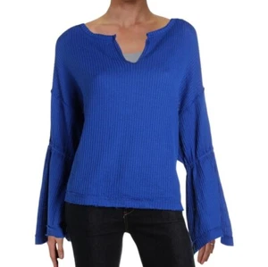 Free People Damen-Thermooberteil Oversize M passt M/L blau mit Glockenärmeln - Bild 1 von 7
