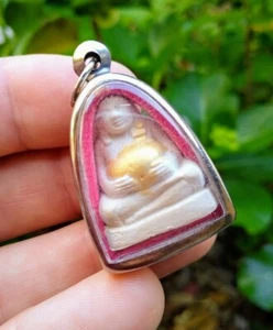ECHTER Mönch Thai Buddha Amulett Anhänger THIALAND BUDDHIST DOPPELSEITIG X1-2 - Bild 1 von 3