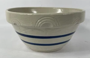 Roseville Robinson Ransbottom Blue Stripe Mixing Bowl Williamsburg 8 Quart 14" - Picture 1 of 16
