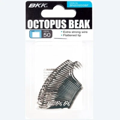 BKK Octopus Beak Black Bait Fishing Hook 50 Bulk Pack - Choose Size BRAND NEW @