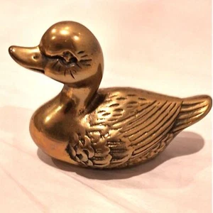 Vintage Brass Duck Small Paperweight Figure - Picture 1 of 8