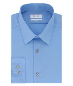 Calvin Klein Men's Dress Shirt Solid Non Iron 100% Cotton Slim Fit 33T0477 - Picture 1 of 4