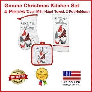 Gnomo Casa Navidad Colección Cocina Horno Guante Toalla de Mano y 2 Porta Ollas  - Imagen 1 de 10